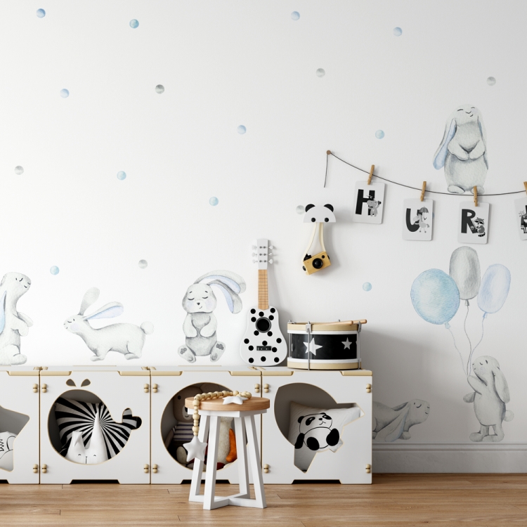 Yokodesign Nálepka na zeď – Roztomilí králíci