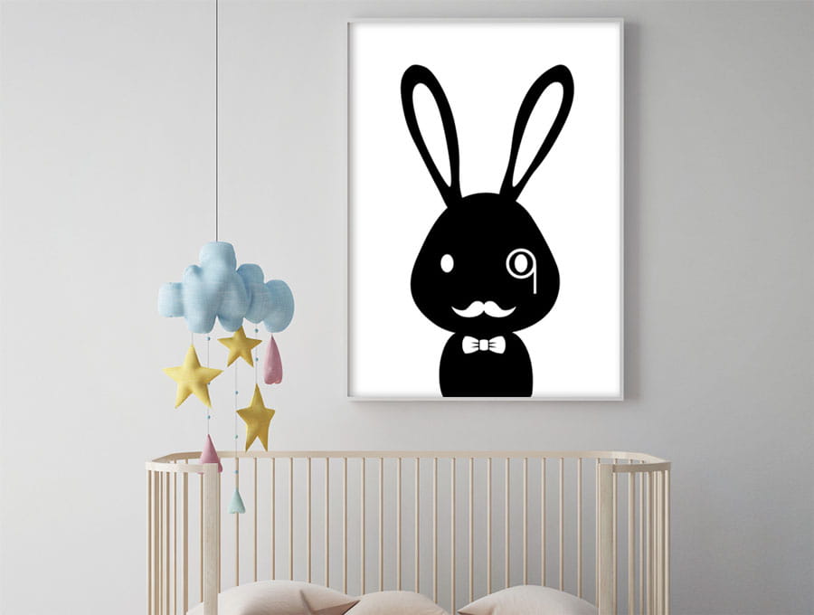 ELIS DESIGN sherlock králík na plakátě rozměr: 50 x 70 cm