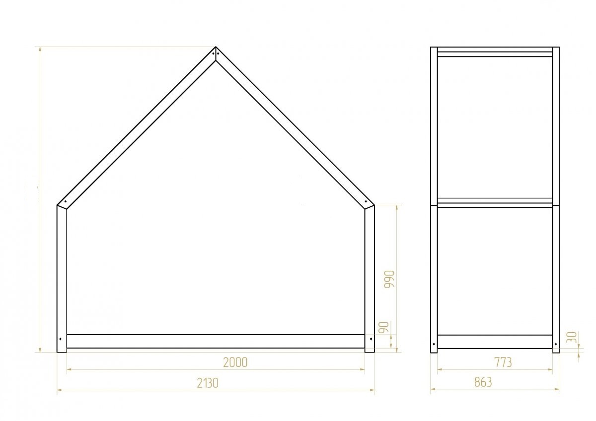 ADEKO Postel domeček clasic dominant rozměr lůžka: 80 x 190 cm