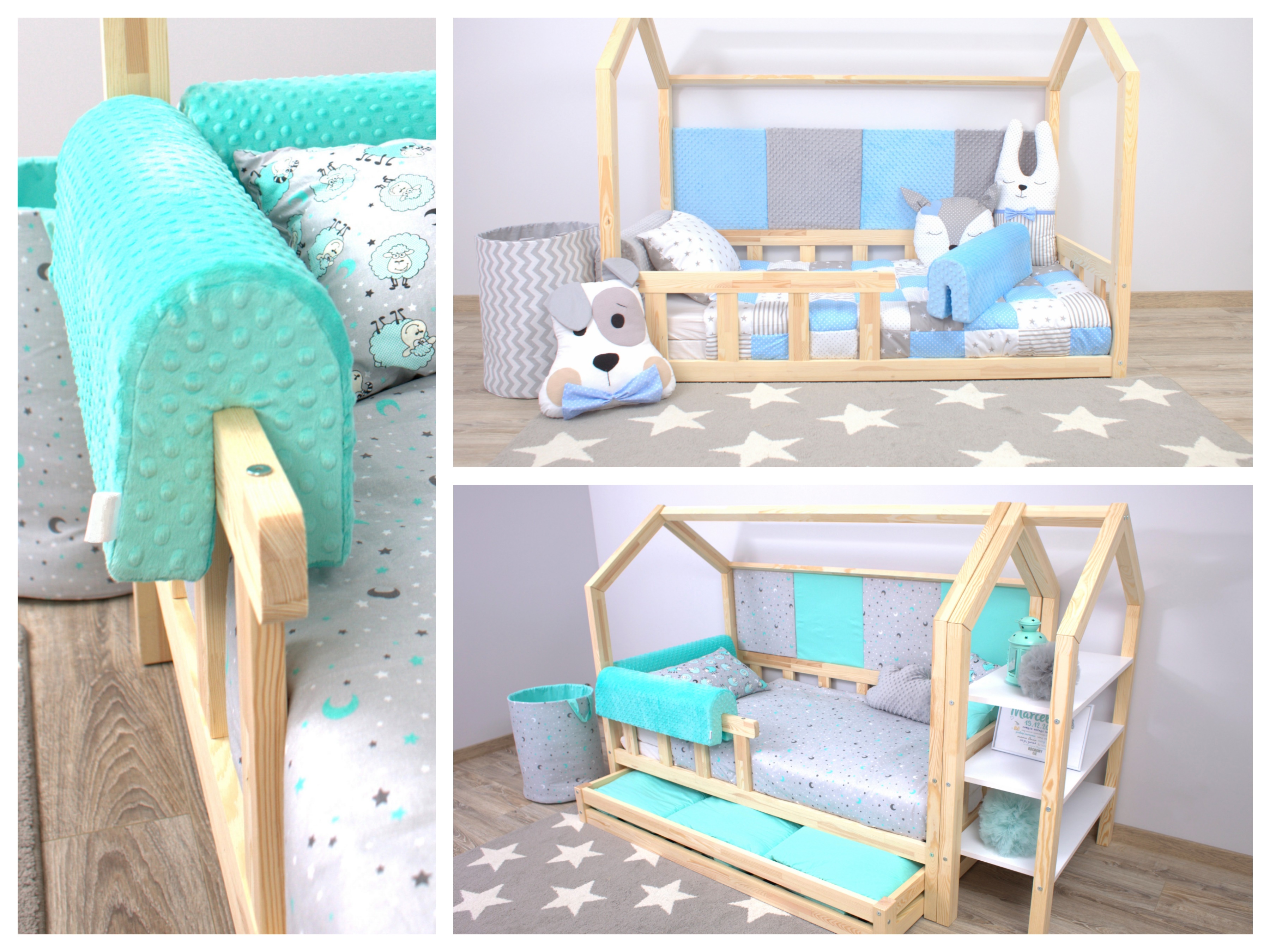 ELIS DESIGN Chránič na postel pěnový – 80 cm barva: světle šedá, Délka: 80 cm