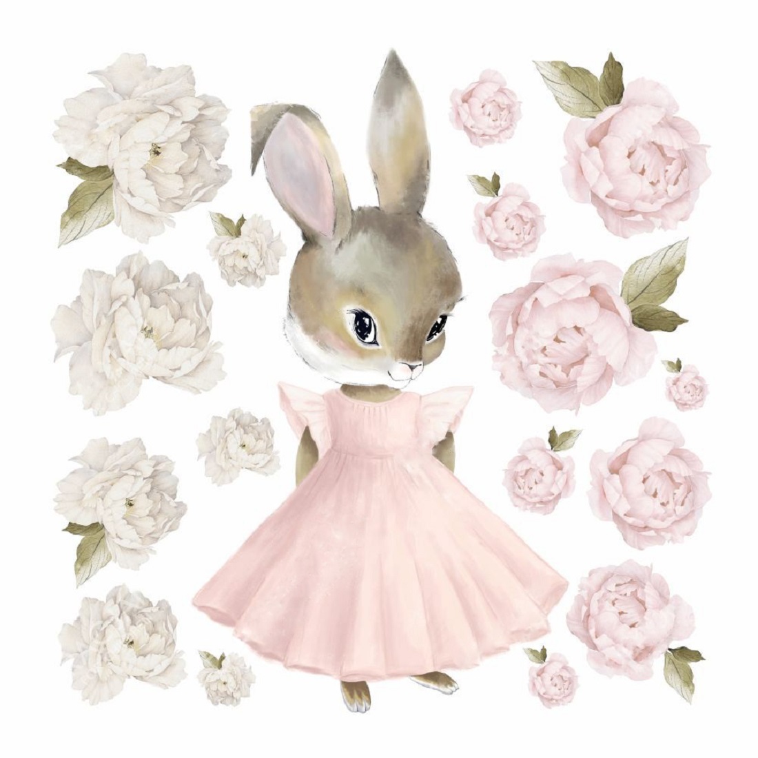 ELIS DESIGN Samolepky – Králíček v šatech Velikost: L
