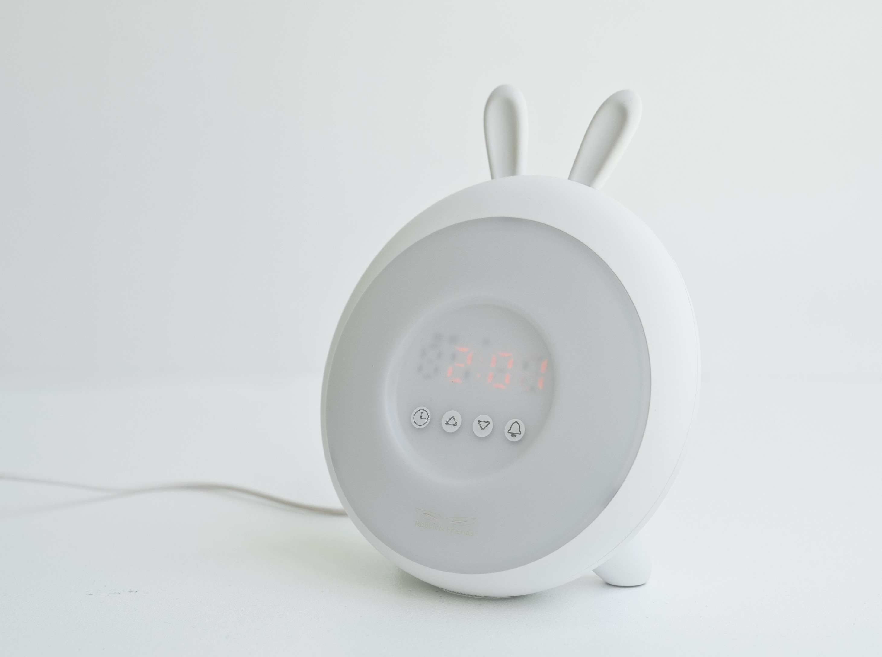 Rabbit & Friends Dětská lampička s budíkem barva: Modrá