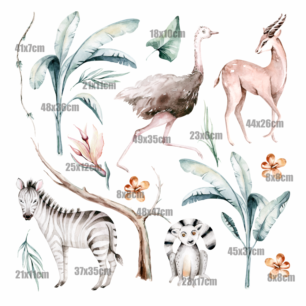 ELIS DESIGN zvířata ze savany v sadě nálepek