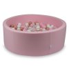 Velký kulatý suchý bazének v růžové barvě pro holčičky 110x40 cm s 500 balónky