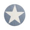 Stylový modrý kulatý koberec s bílou hvězdou