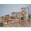 Sestava přírodních dětských montessori regálů