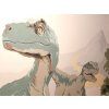Malovaní dinosauři na zdi v dětském pokoji