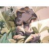 Ručně malovaný dinosaurus na stěně v pokojíčku