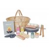 Dřevěná hračka set BBQ v košíku