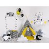 Set teepee stan pro děti cik cak žlutý