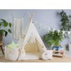 Dětský teepee stan s ozdobnými střapci krémový