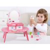 Dětský kosmetický stolek dřevěný s příslušenstvím (růžový)