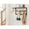 Nástěnná police s dvouřadým věšák a šatní tyčí - industriální styl