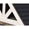 Detail střechy zahradního domku pro děti s kuchyňkou - dřevěného