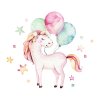 Samolepka jednorožec s balónky