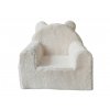 Křesílko s oušky - plyšový potah v ecru barvě