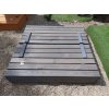 Pískoviště dřevěné v šedé barvě - s krytem/lavičkami předvrtané impregnované premium