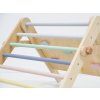 Pastelové příčky - Montessori Piklerové trojúhelník 3v1 s activity boardem a prknem 2v1 - pastel