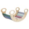 Montessori houpačka dřevěná 5v1 (barevná) v setu s prknem