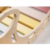 Dřevěná montessori houpačka patel 5v1 v setu s oboustranným prknem pastel