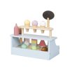 Dřevěný dětský obchod (prodejna) se zmrzlinou a ledňáčky