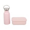 Svačinový set pro děti (láhev+box) - růžový pastelový