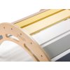 Dřevěná montessori houpačka s pastelovými deskami 100 cm 6v1 max s prknem a židlí - set pastel