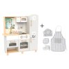 Dětská dřevěná kuchyňka Premium s příslušenstvím - textilní vybavení zdarma