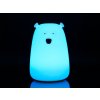 Silikonová lampička Medvídek - tyrkysové světlo