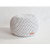 Háčkovaný barevně neutrální puff šedý