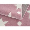 Kvalitní koberec pro holčičky růžový s hvězdami
