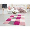 Koberec pro holčičky šachovnice růžová