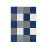 Modrý kusový dětský koberec šachovnice