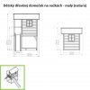 Boční nákres s rozměry zahradního domečku na nožkách v menším provedení