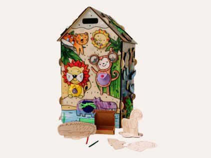 Activity-Board-Haus mit Zootieren