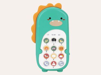 Dětský telefon - zelený dinosaurus