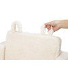 Dětské křeslo rozkládací - bílé s oušky a kapsou