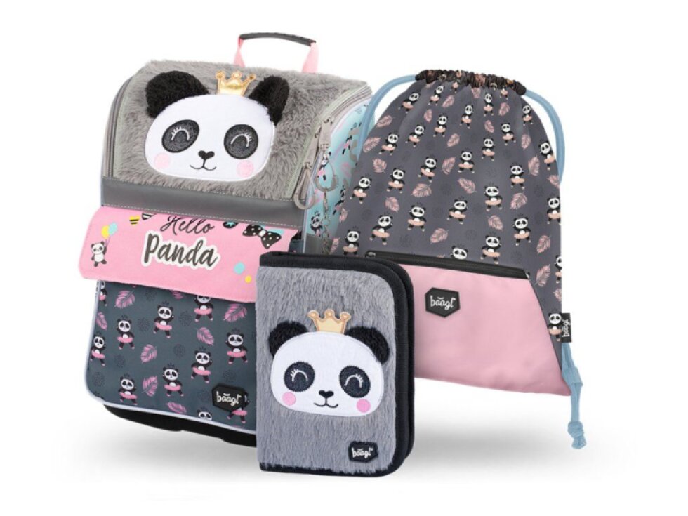BAAGL 3 SZETT Zippy Panda: iskolatáska, tolltartó, zsák