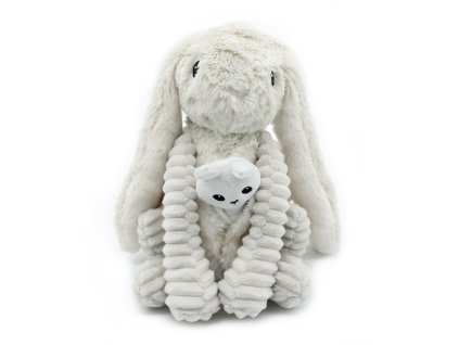 Plüss nyuszi mama a kicsinyével – szürke