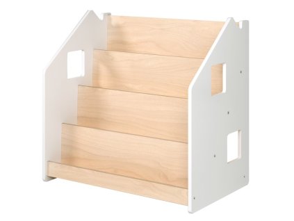 Házikó kétoldalú könyvtár - natúr/fehér