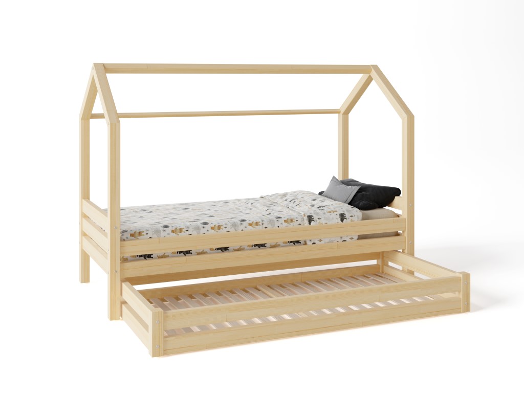 ELIS DESIGN Házikó ágy prémium fiókkal ágy méret: 100 x 180 cm, fiók, lábak: lábakkal és fiókkal, Leesésgátlók: egyik sem