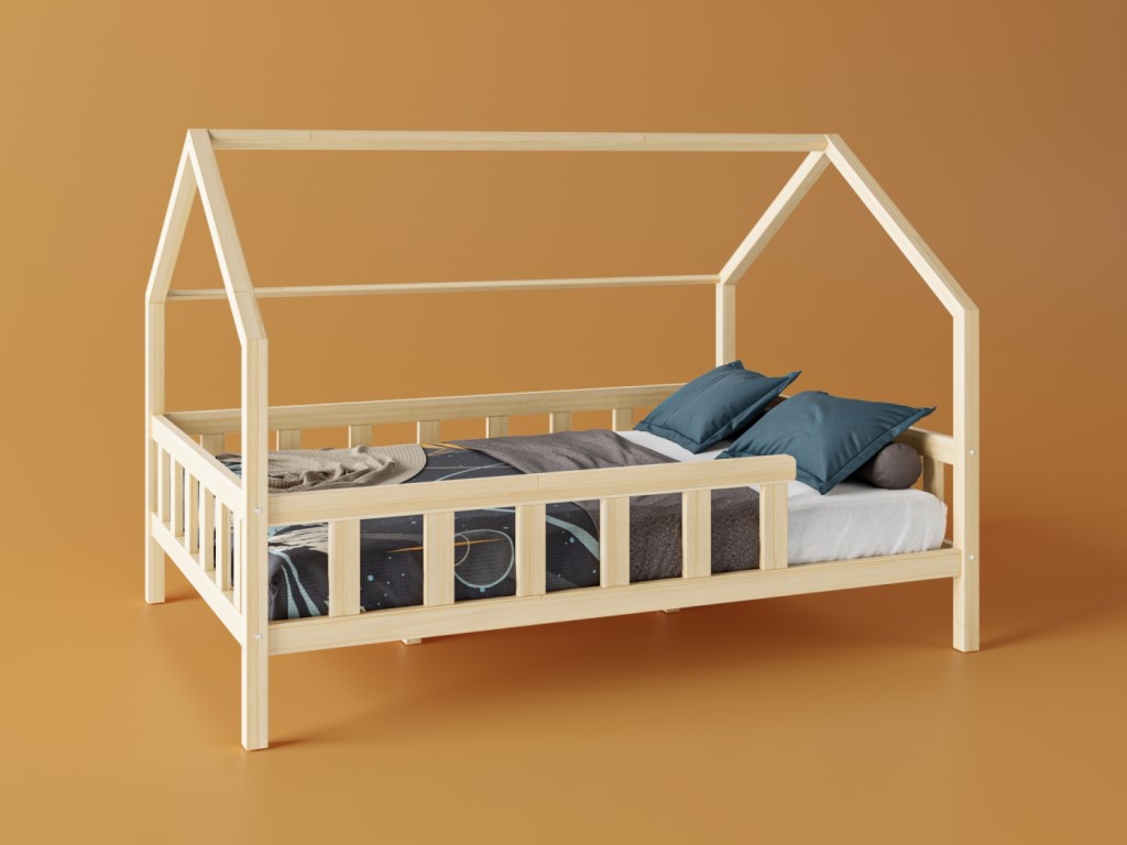 ELIS DESIGN Házikó ágy prémium leesésgátlóval és választható magasságú lábakkal ágy méret: 120 x 200 cm, fiók, lábak: lábakkal