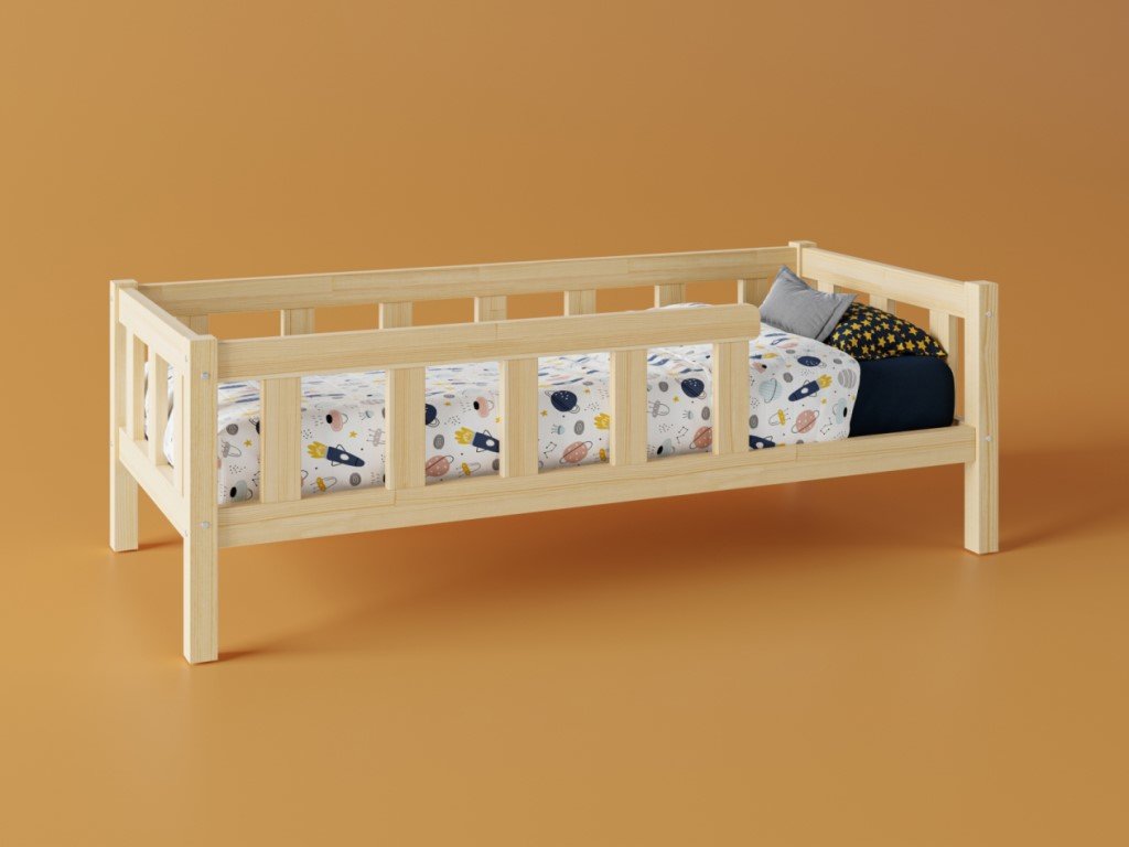 Elis design gyerekágy leesésgátlóval - lábakkal ágy méret: 70 x 140 cm, fiók, lábak: lábakkal, fiók nélkül