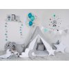 Szürke sátor csillagokkal a gyerekszobába