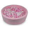Rózsaszín száraz medence gyermekeknek kör alakú 400 db labdával