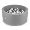 Kör alakú száraz gyermekmedence szürke 90x40 cm 300 db labdával