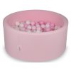 Kör alakú száraz gyermekmedence rózsaszín 90x40 cm 300 db labdával