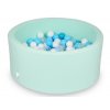 Száraz gyermekmedence modern mentazöld színben kör alakú 90x40 cm