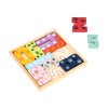 Fából készült puzzle számokkal gyerekeknek