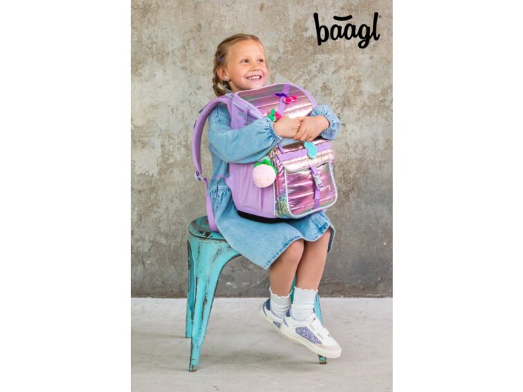BAAGL SET 5 Zippy Lavender: aktovka, penál, sáček, zástěra, peněženka